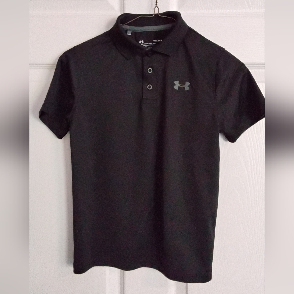 Boys Under Armour Black Polo Shirt